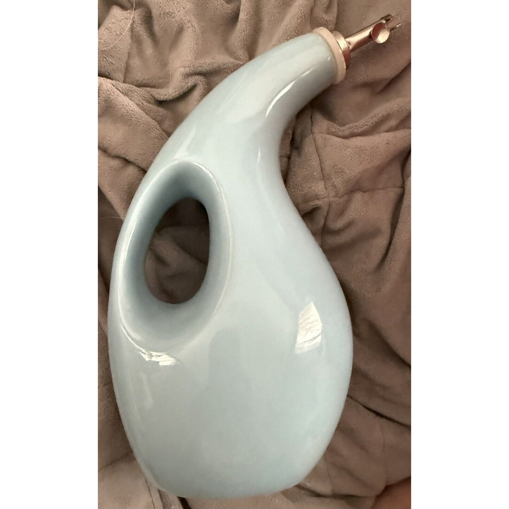 Rachael Ray EVOO Olive Oil Dispenser Ceramic 24oz DWSafe Agave Blue Ceramic EUC